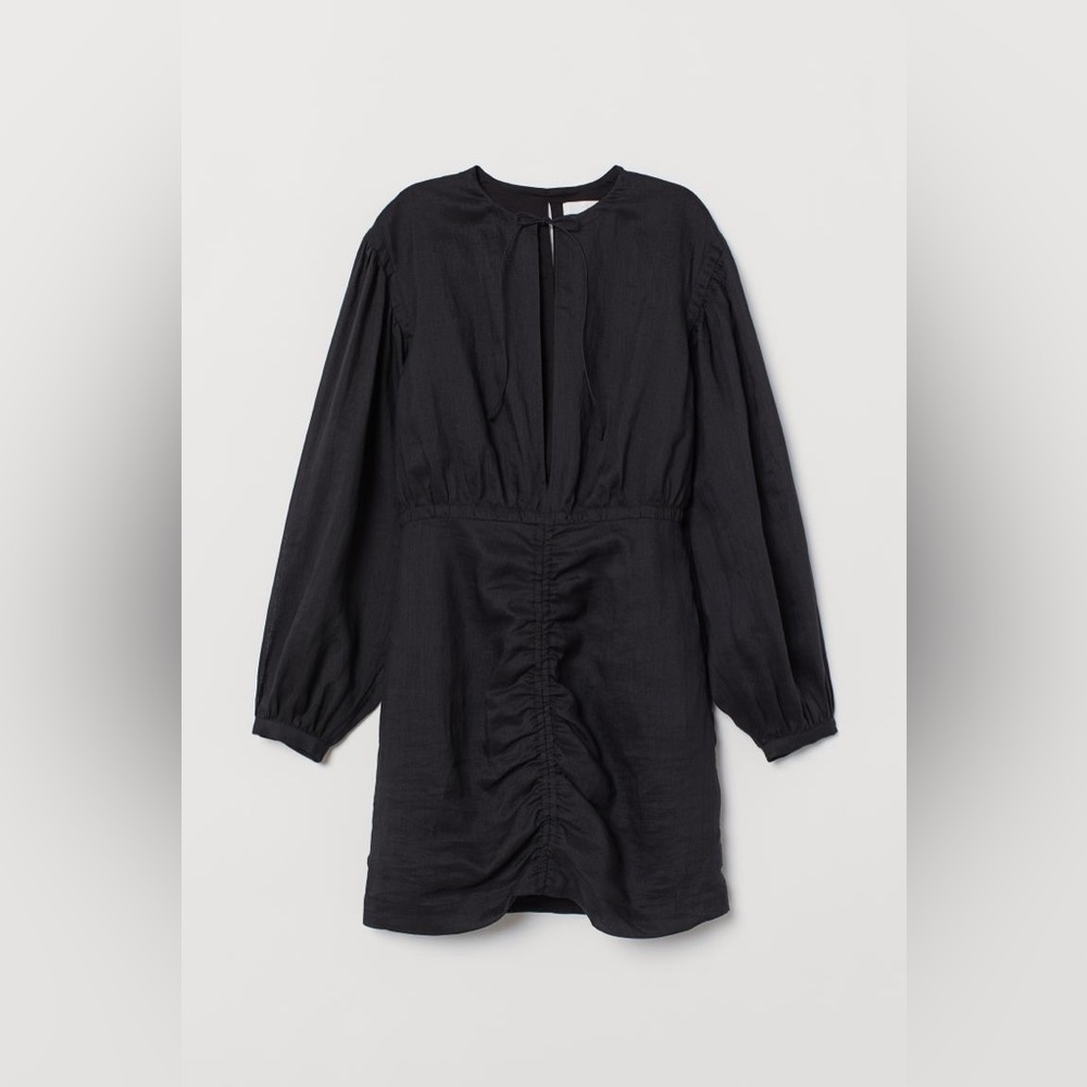 H&M rami dress with opening in the back and front